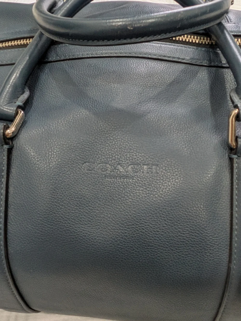 Coach Navy Leather Carryall